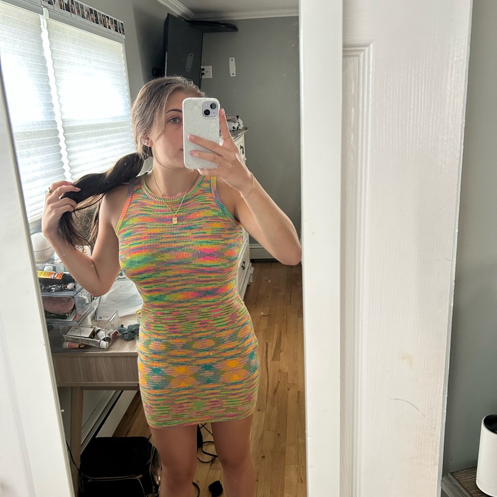 Multicolor Sleeveless Knit Dress
